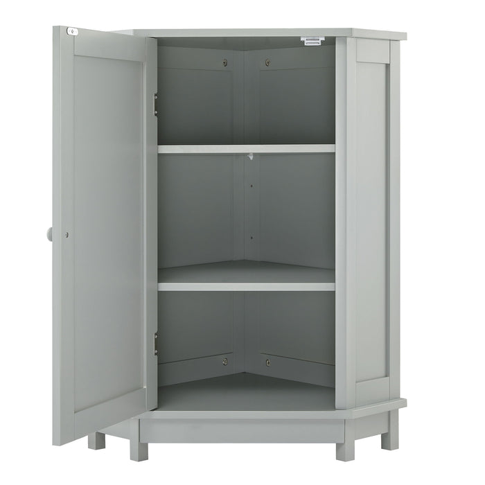 Bathroom Cabinet Triangle Corner Storage Cabinet With Adjustable Shelf Modern Style