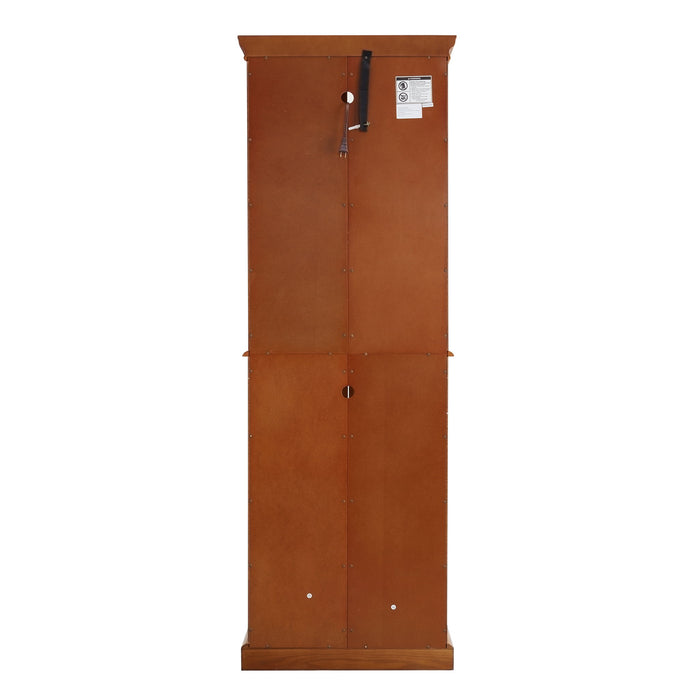 Curio Cabinet Lighted Curio Diapaly Cabinet With Adjustable Shelves And Mirrored Back Panel, Tempered Glass Doors (6 Tier), (E26 Light Bulb Not Included)