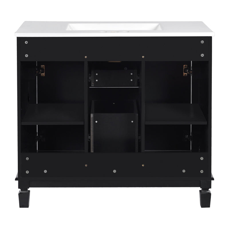 Bathroom Vanity With Top Sink, Cabinet With 2 Soft Closing Doors And Drawers