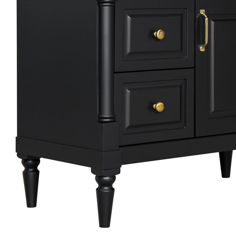 Freestanding Bathroom Vanity With Sink, Adjustable Shelf, Flip Drawer