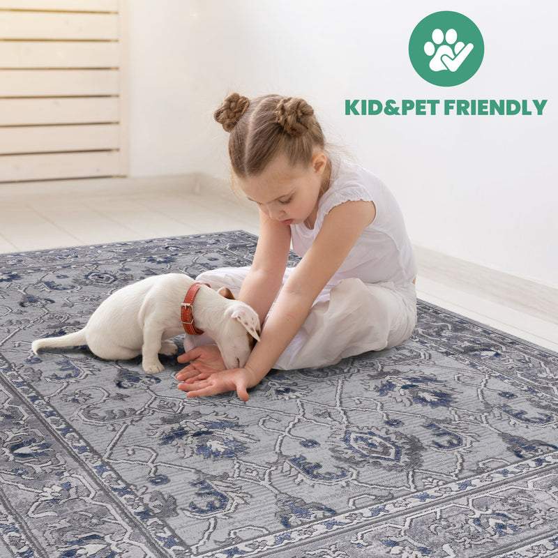 Marfi - 6' X 9' Oriental Area Rug - Gray / Blue