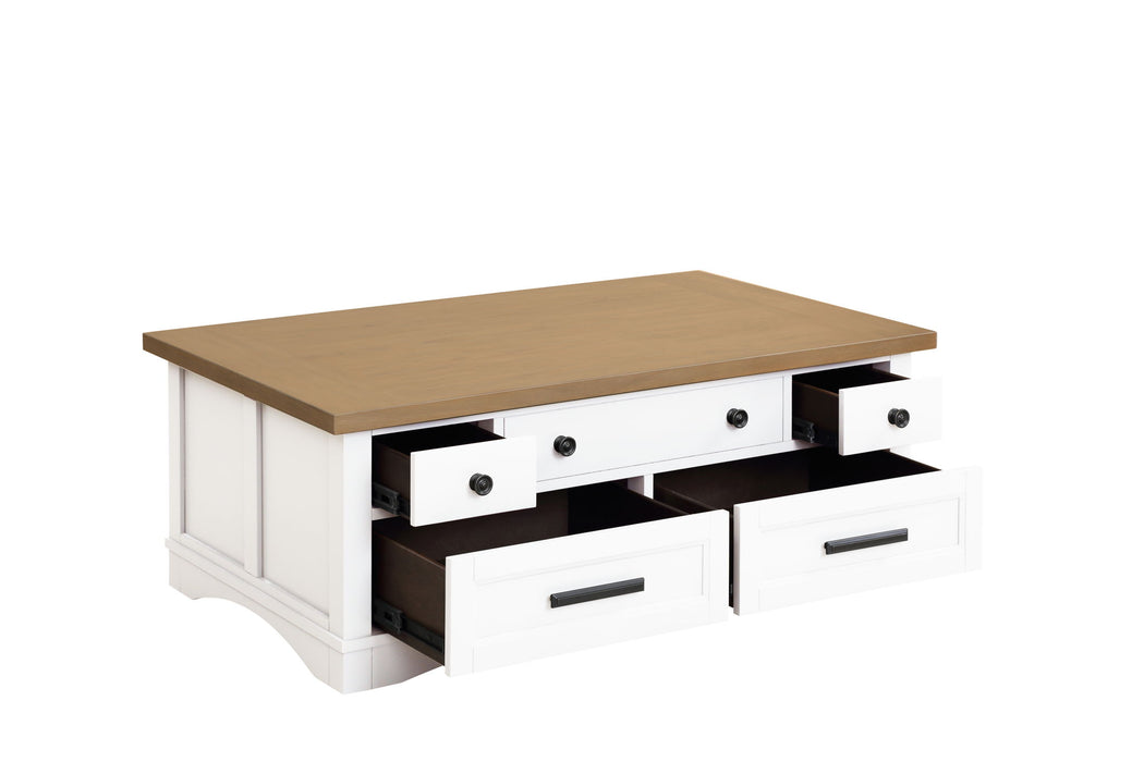 Americana Modern - Cocktail Table With Lift Top - Cotton With Weathered Natural Top