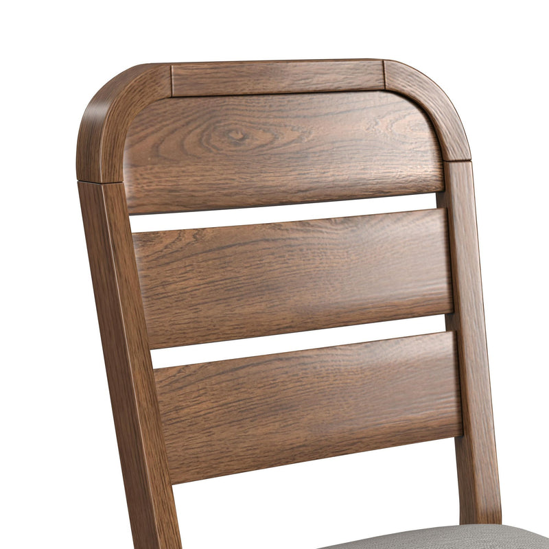 Glinda - Fabric Dining Side Chair (Set of 2) - Brown / Light Gray