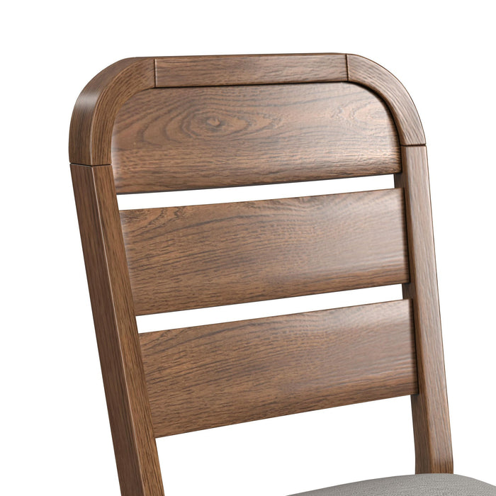 Glinda - Fabric Dining Side Chair (Set of 2) - Brown / Light Gray