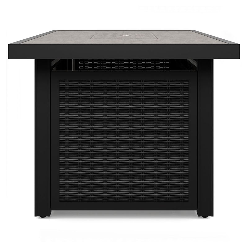 Beachcroft - Rectangular Fire Pit Table - Black / Light Gray