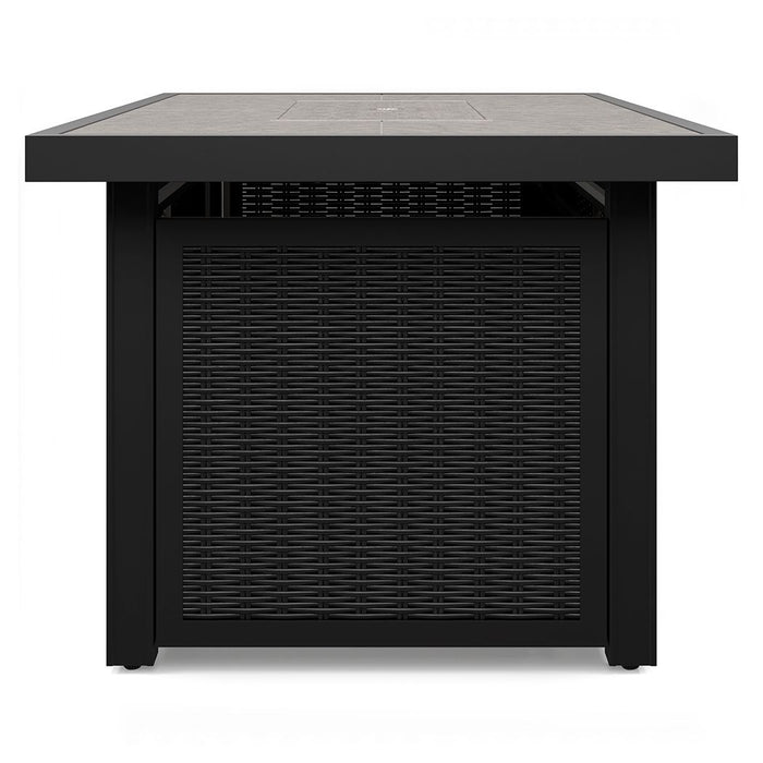 Beachcroft - Rectangular Fire Pit Table - Black / Light Gray