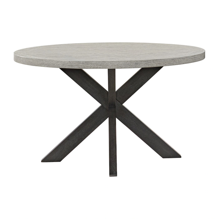 Axel Round Dining Table with Light Grey Top in Espresso