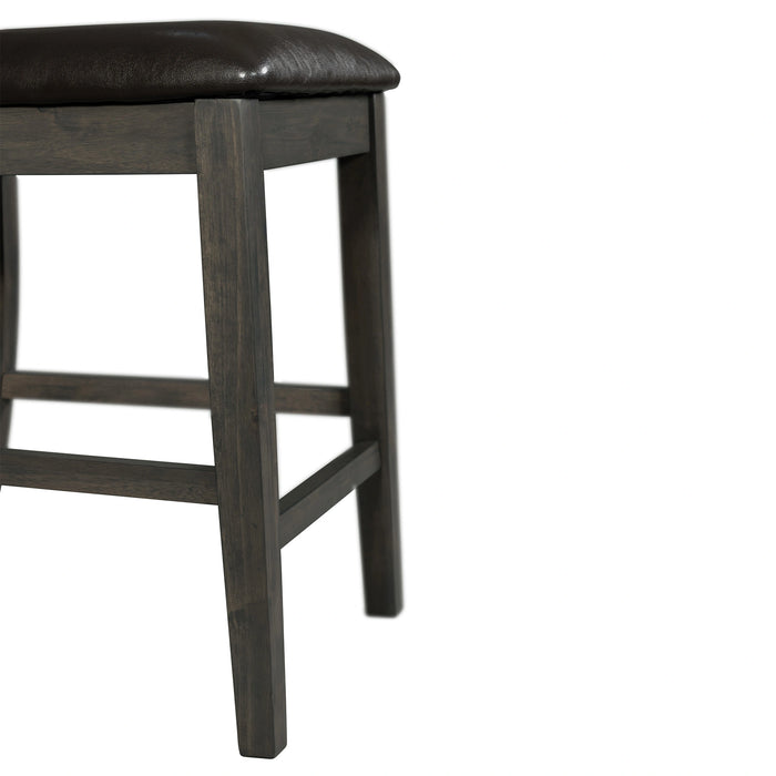 Alex Counter Side Chair W/Black PU Grey (2 Per Pack)
