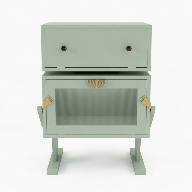 Robot LED Nightstand With 360° Rotating Drawer