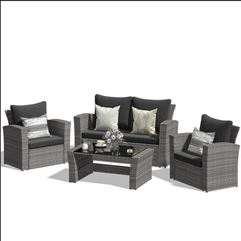 Modern Patio Set With Table And Cushions