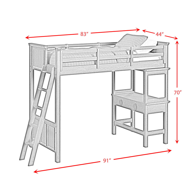Hampton Kids - Loft With Ladder And Desk With Speaker