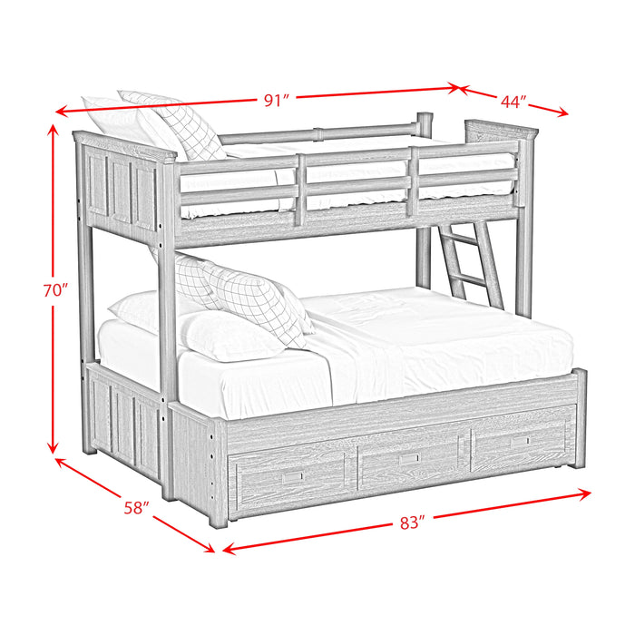 Hampton Kids Over Bunk with Ladder and Trundle Bedroom Set