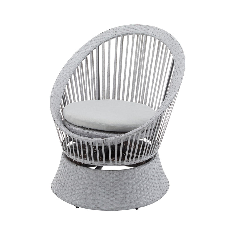 Modern Swivel Wicker Lounge Chair With Round Design