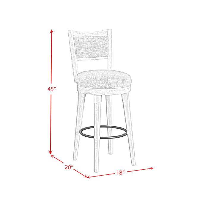 Rogen Rustic - Swivel Bar Stool (Set of 2) - Rustic White