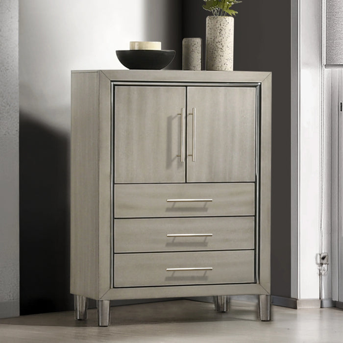 Lennox Door Chest With Led Light-Gray