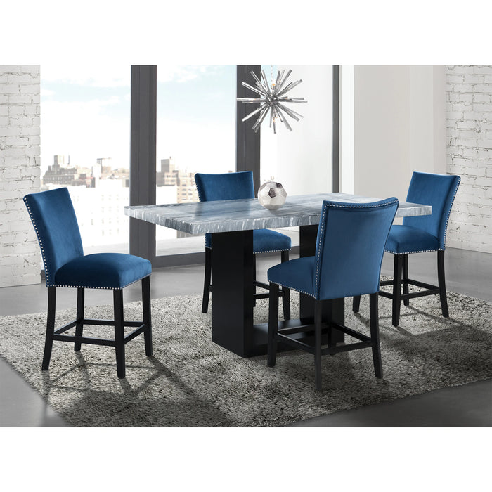 Valentino White 5PC Dining Set-Table & Four Chairs