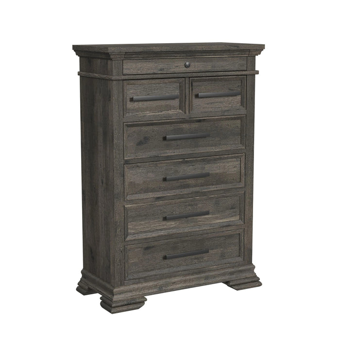 Park Ridge Sleigh Storage Bedroom Set in Charcoal