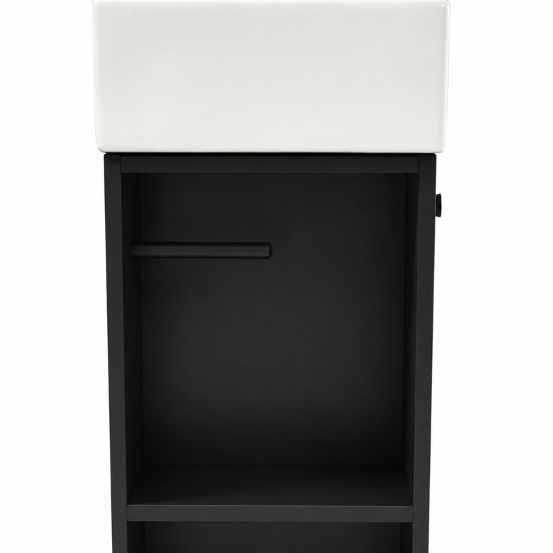 Bathroom Vanity With Sink, Freestanding Wood Grain Cabinet With Storage