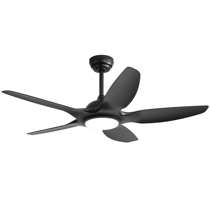 Ceiling Fan With Dimmable LED Light And Remote Control, 5 Blades DC Motor - Black