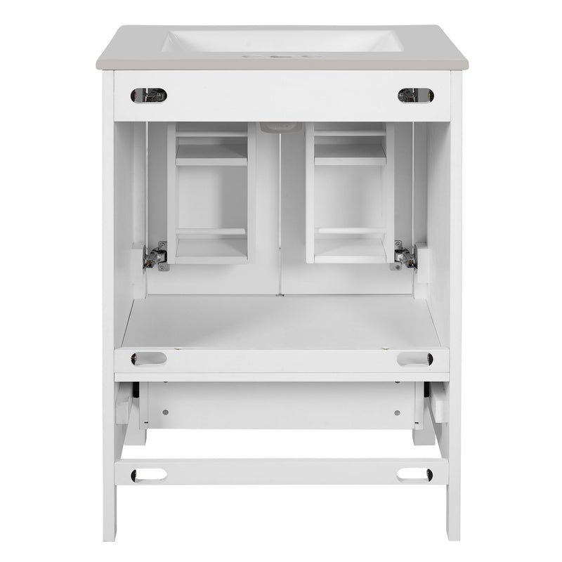 Bathroom Vanity With Integrated Undermount Ceramic Sink, 2 Doors And 1 Drawer, Soft Close Hinges
