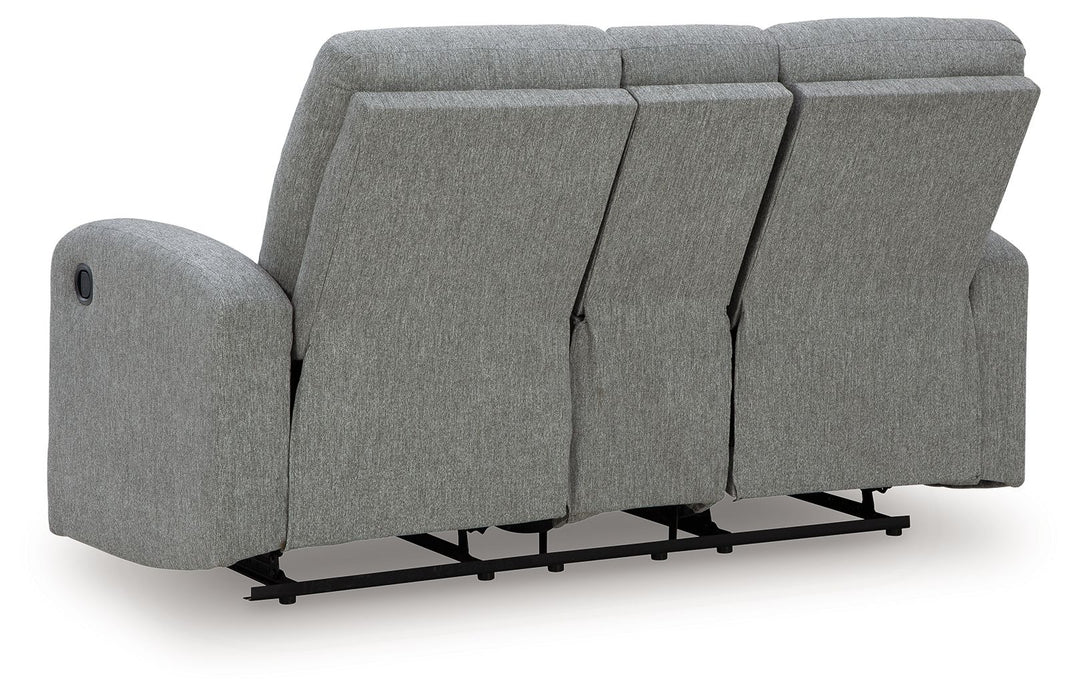 Gauntlet - Double Recline Loveseat With Console - Sterling