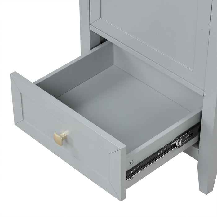 Bathroom Vanity With Sink, Soft Closing Cabinet Door, Storage Rack And Drawer