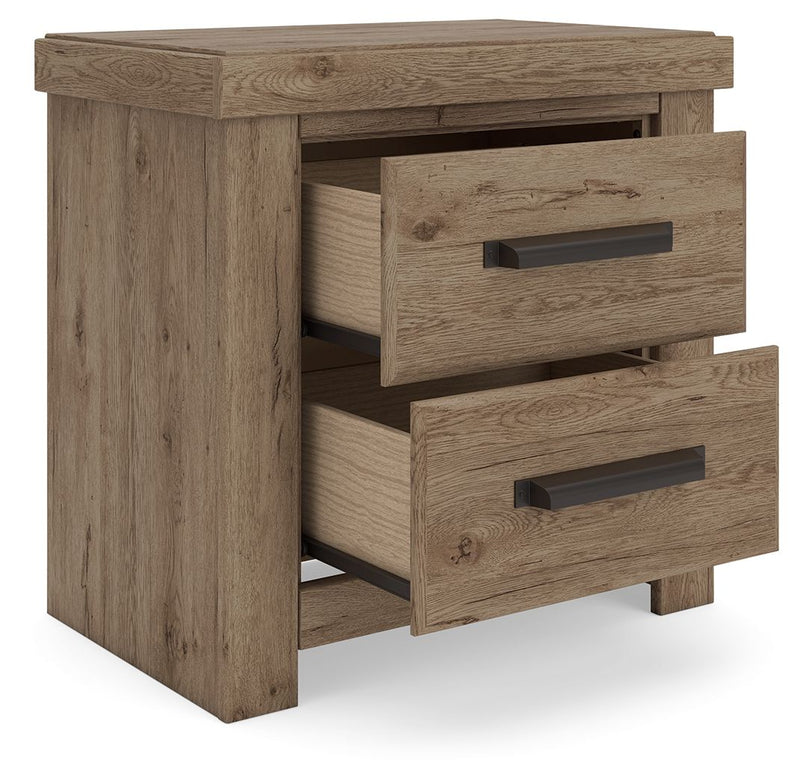 Oliandon - Two Drawer Night Stand - Light Brown