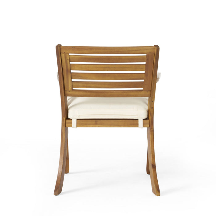 Outdoor Hermosa 5 Piece Wood Dining Set With Cushions - Teak / Beige
