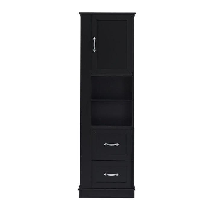 Freestanding Bathroom Storage Cabinet With Adjustable Shelves And Side Hooks Board, Rectangle Design