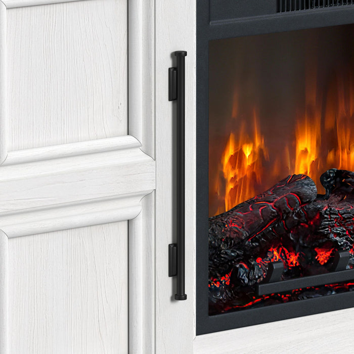 Villa Console with 23"" Fireplace Insert in White & Natural