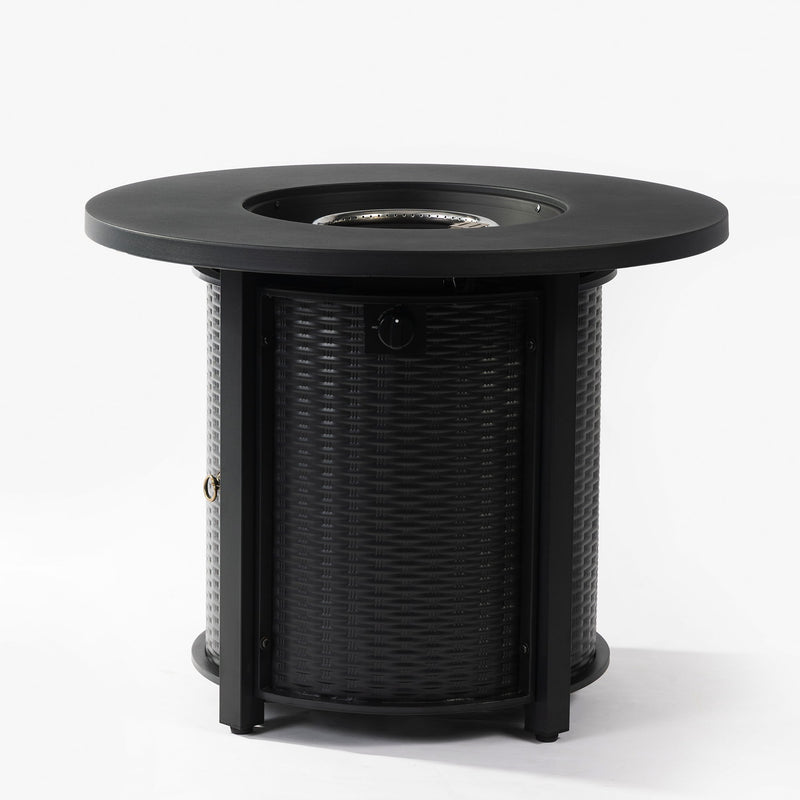 Propane Gas Fire Pit Table, 50000 Btu Round Steel Fire Pit