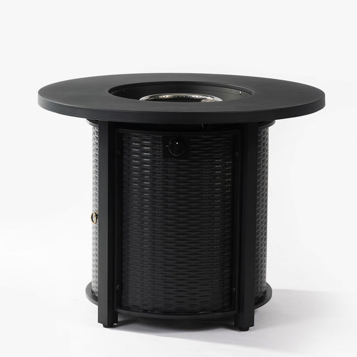 Propane Gas Fire Pit Table, 50000 Btu Round Steel Fire Pit