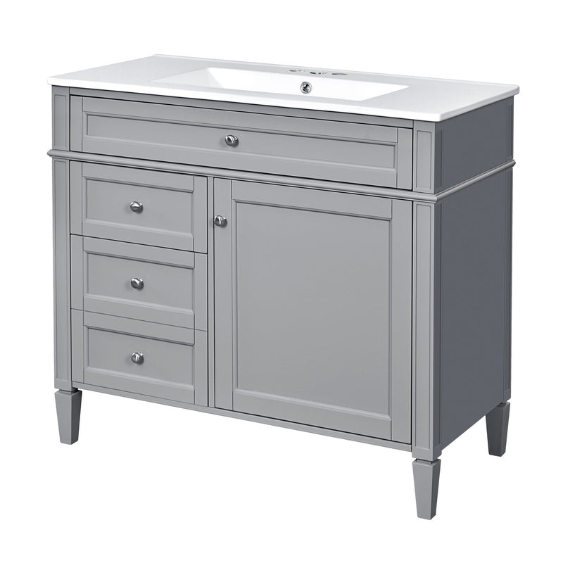 Bathroom Vanity With Top Sink, 2 Drawers And Tip Out Drawer