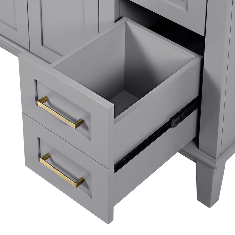 Modern Bathroom Vanity With Ceramic Sink, Soft Close Storage Cabinet