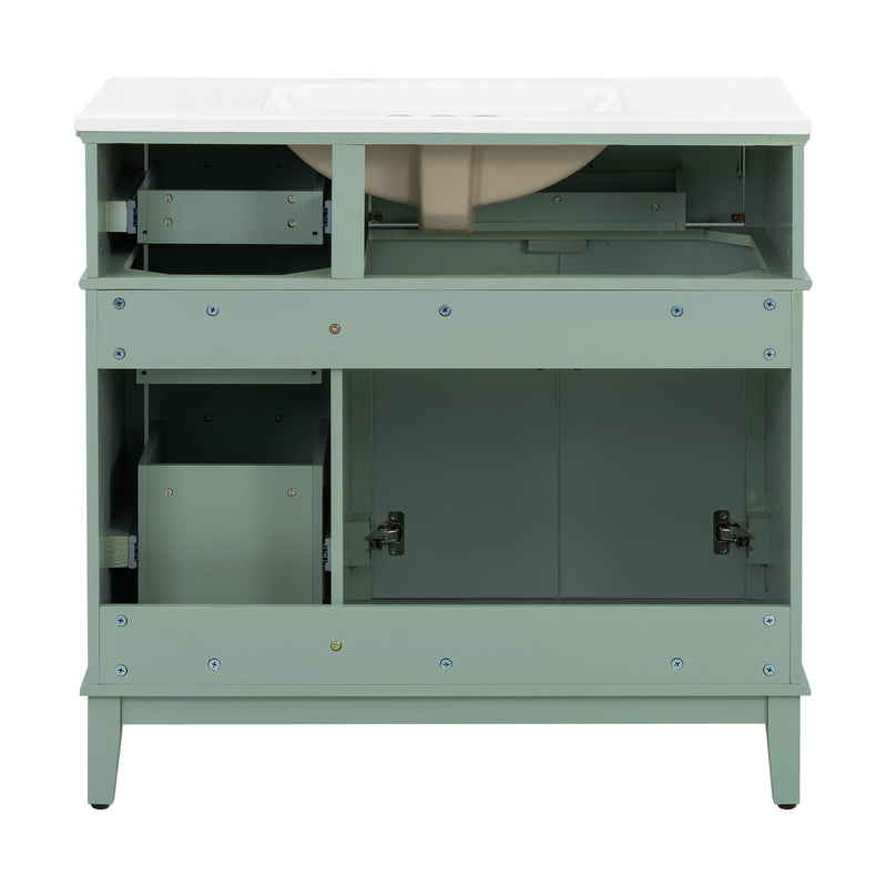 Bathroom Vanity With Sink, Soft Close Doors, 4 Storage Drawers