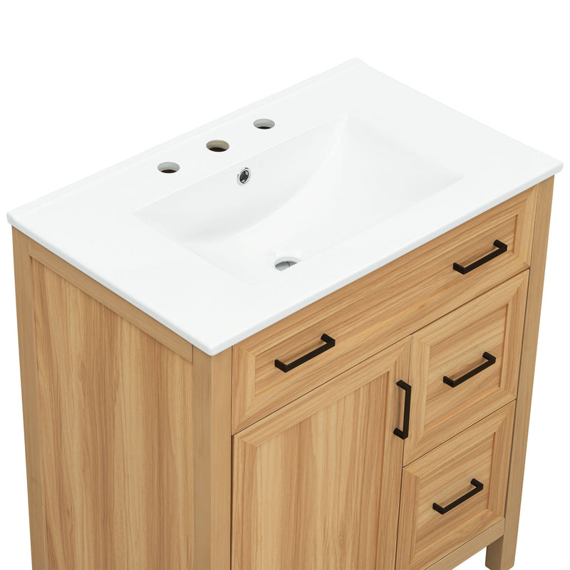 Bathroom Vanity With Sink, 2 Soft Close Drawers, 1 Soft Close Door, Adjustable Shelf