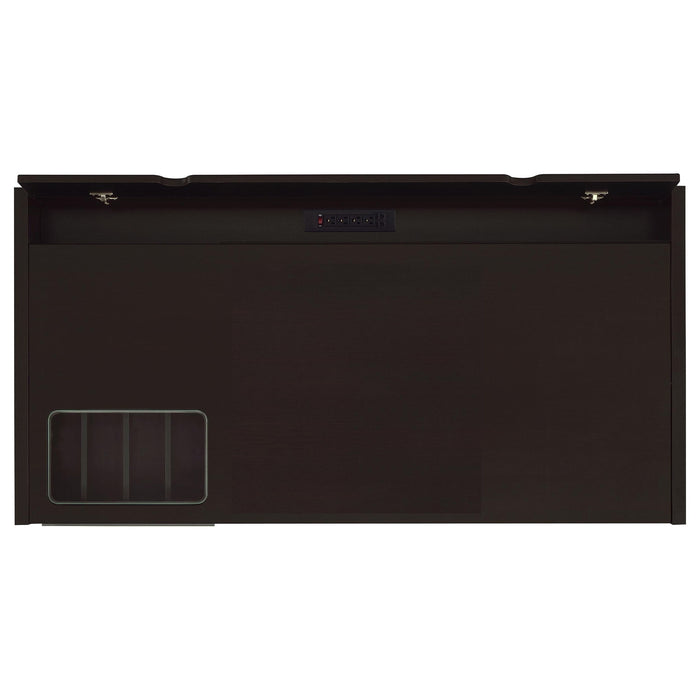Halston - 3 Drawer Office Computer Desk With Keyboard Tray - Cappuccino