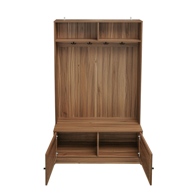 Modern Storage Closet For Bedroom, Entryway, Or Living Room - Walnut
