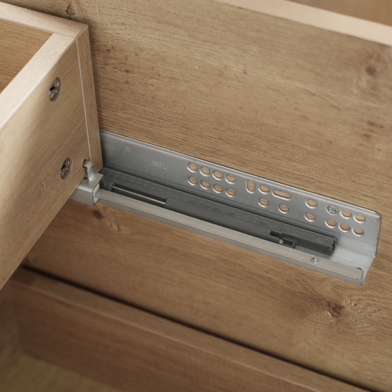 Double Sink Bathroom Vanity, Cabinet & Soft Close Doors, Divided Drawers, Wall Mounted Storage - Wood