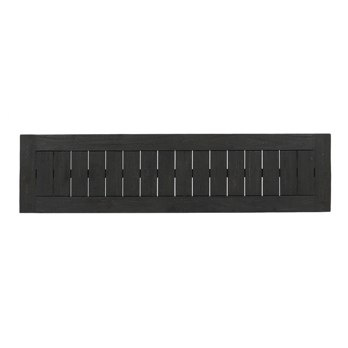 Realm - Outdoor Bench With Slat Panel Top And Base - Dark Gray