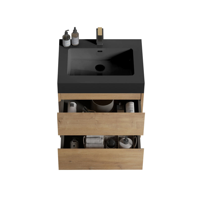 Alice - Bathroom Vanity With Sink, Large Storage, Wall Mounted