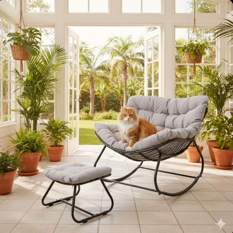 Egg Rocking Chair With Ottoman