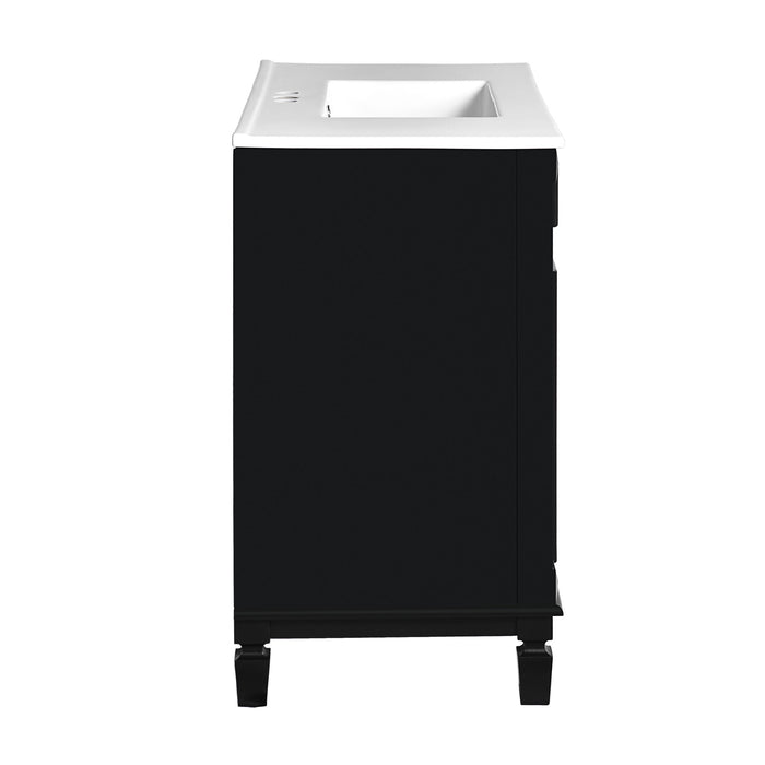 Bathroom Vanity With Top Sink, Basin On Cabinet With 2 Soft Closing Doors And 2 Drawers