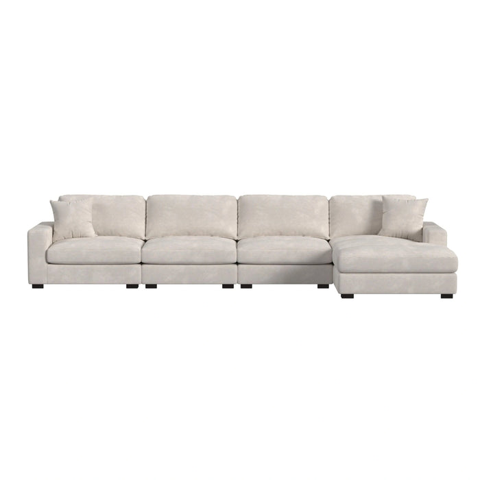 Arizona Modular Sectional Set with RHF Chaise in Steno Beige