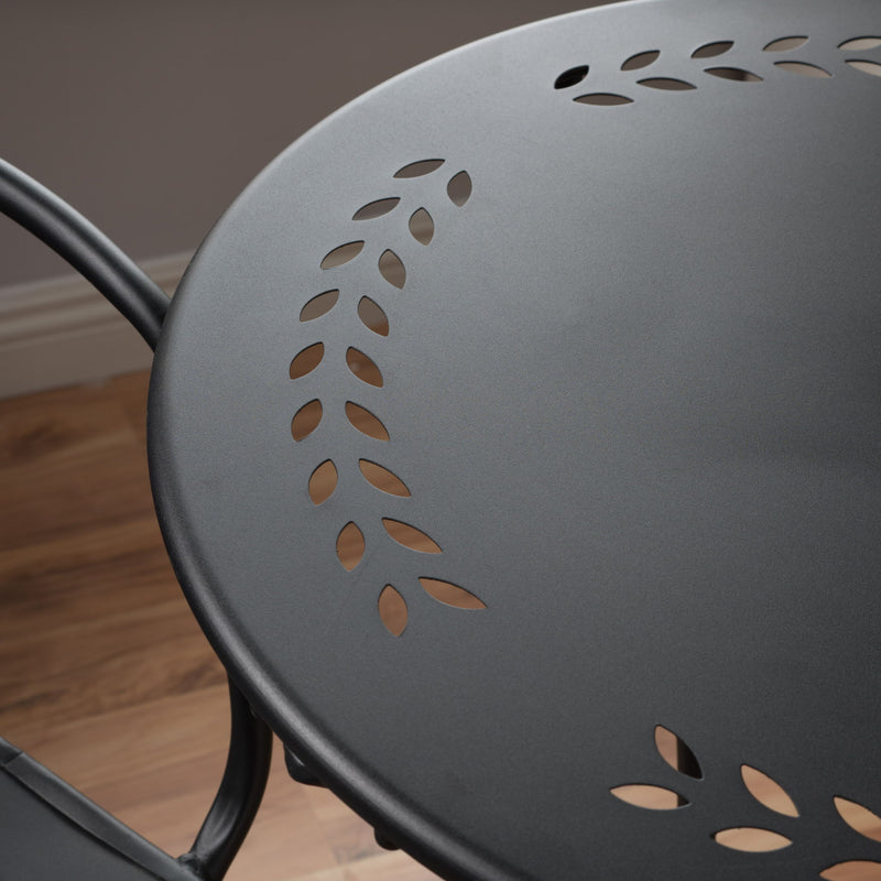 Ambrosia - 3 Piece Bistro Set With Leaf Motifs Top And Seat