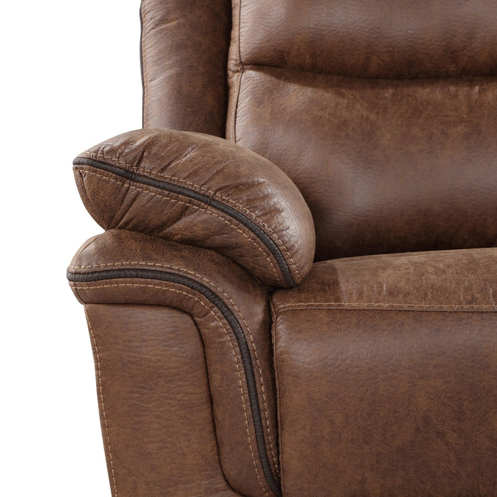 Ryland Console Loveseat W/ Dual Recliners--Brown