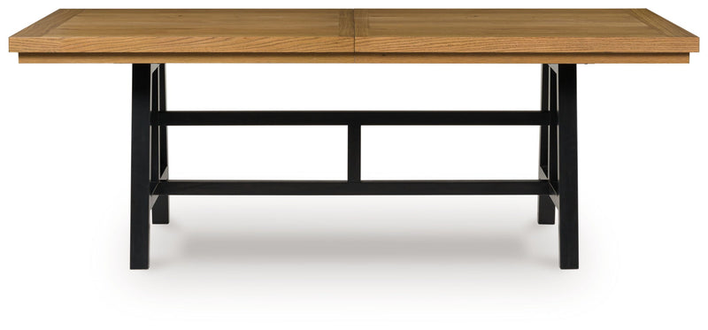 Galliden - Rectangular Dining Room Extension Table - Black / Brown
