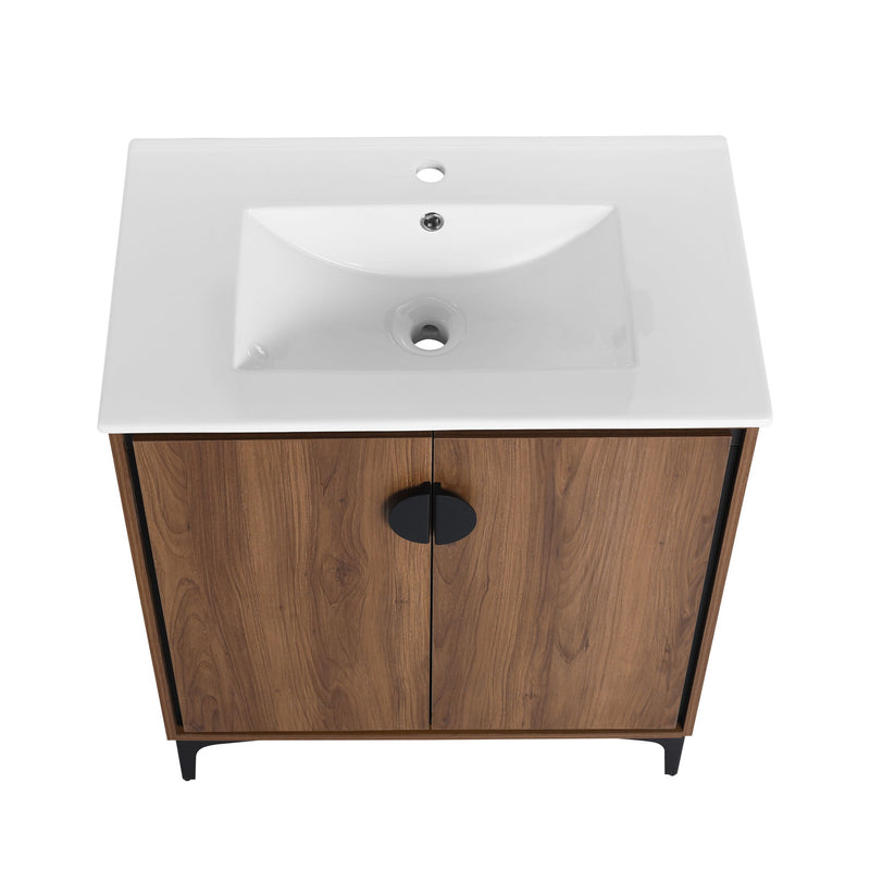 Modern Bathroom Vanity With Top Sink, Engineered Wood Storage Cabinet