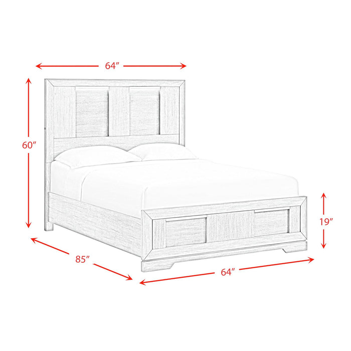 Kelis - 4 Piece Bedroom Set With Queen Panel Bed And LED - Gray