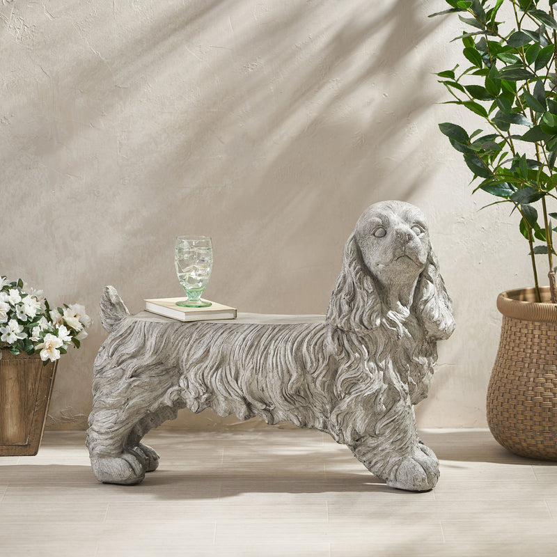 Cocker Spaniel Dog Statue - Gray